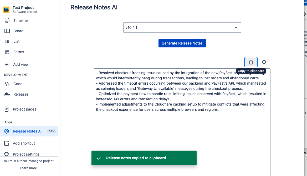 Share Release Notes with Customers
