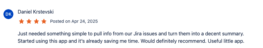 Customer Testimonial